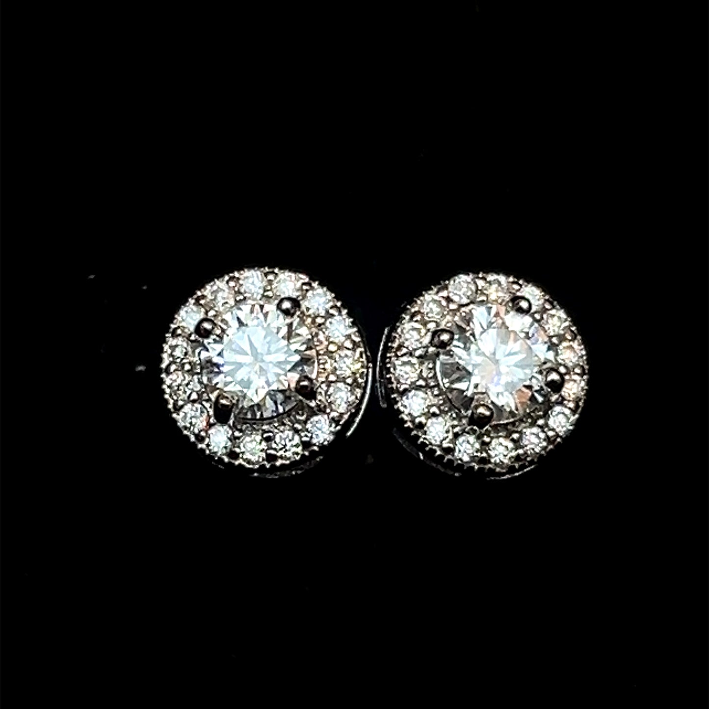 Moissanite Round Earrings