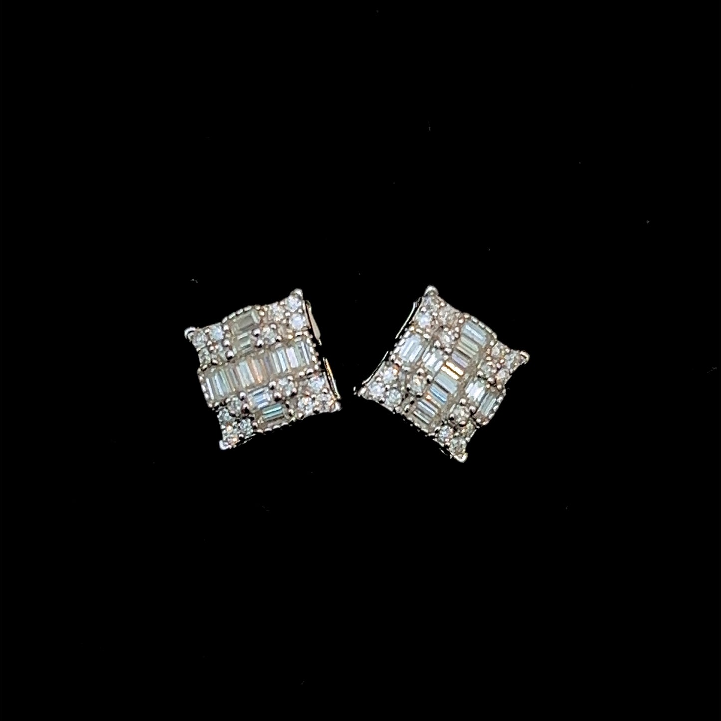 Moissanite Cross Baguette Earrings