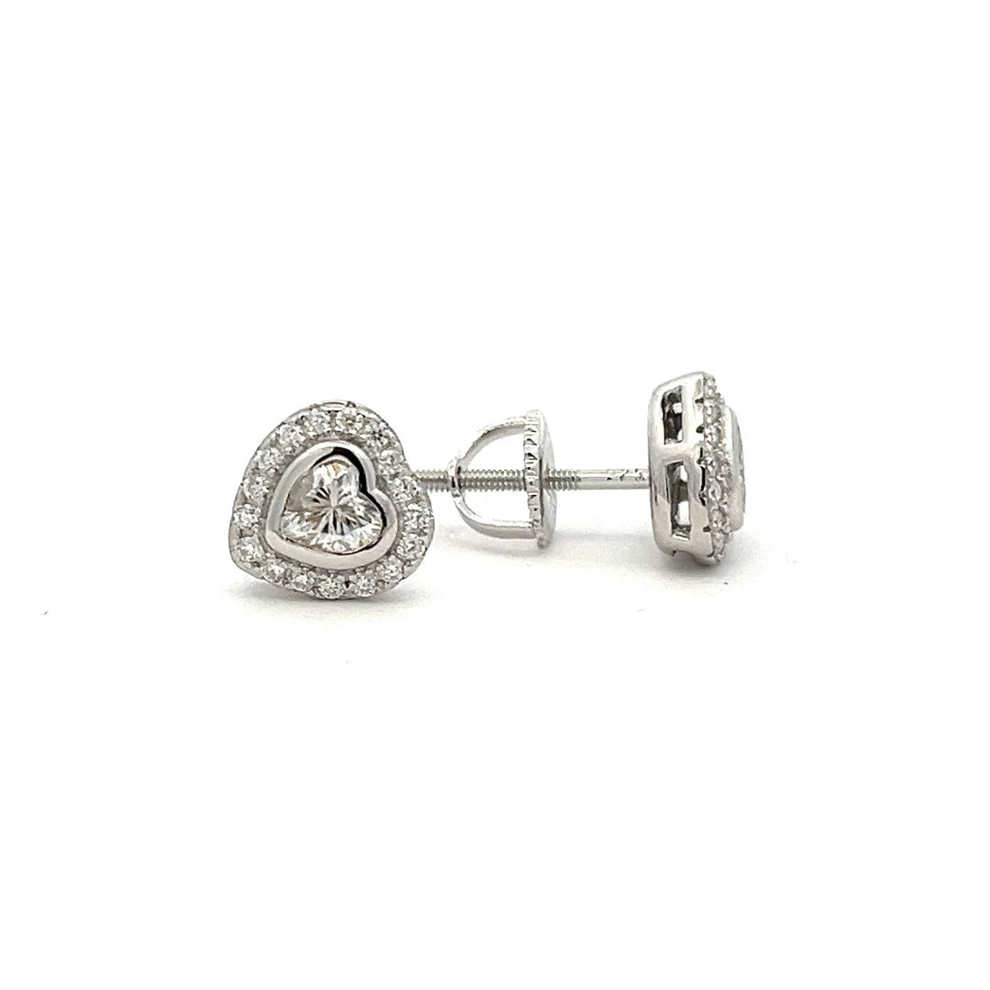 Moissanite Small Heart Diamond Earrings