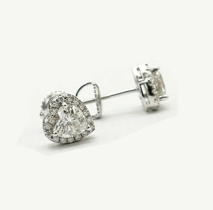 Moissanite Heart Diamond Earrings