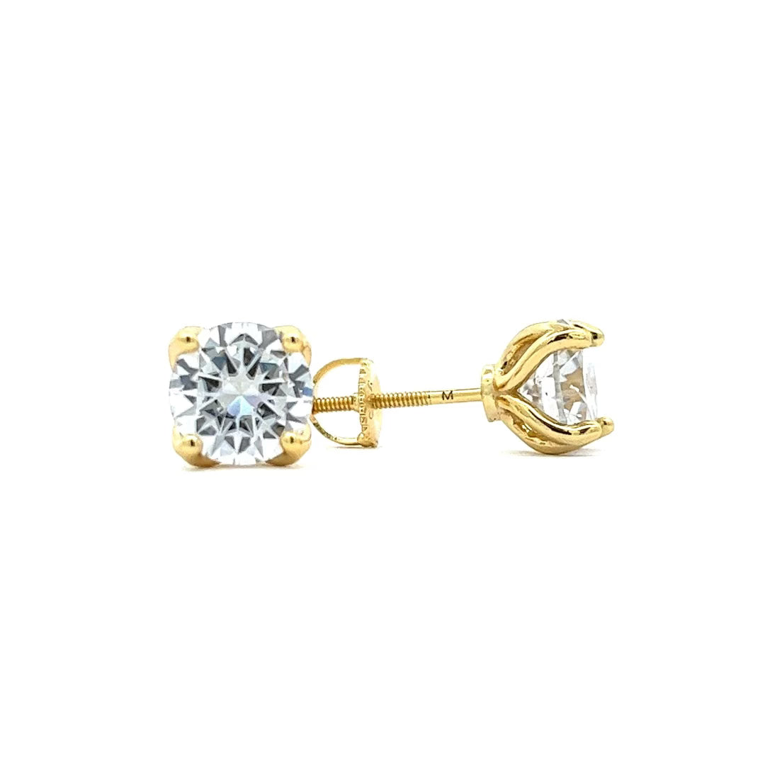 VVS Moissanite Stud Earrings 6mm